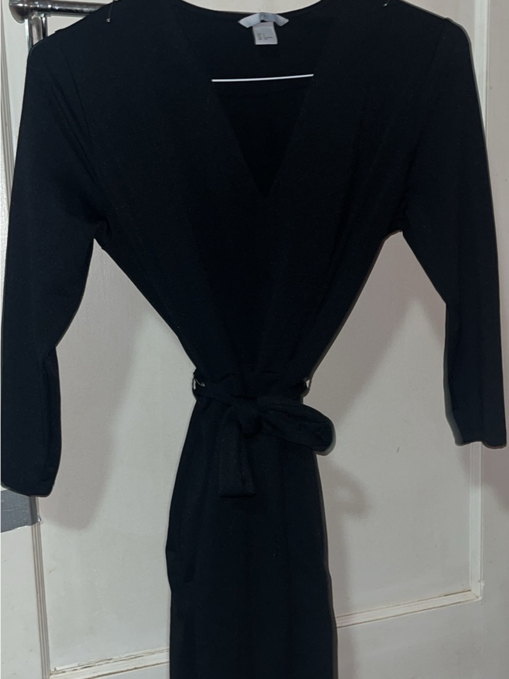 H&M Black Wrap Dress with Tie Waist